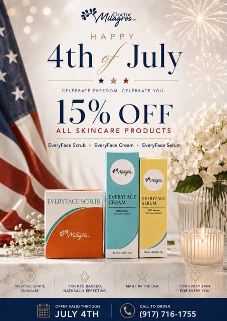 Doctor Milagros — Happy 4th of July, 15% off all skincare products